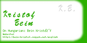 kristof bein business card